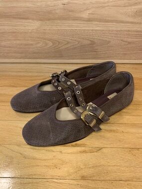 Dolce Vita Baylee Grommet Double Strap Brown Flats - Size 9